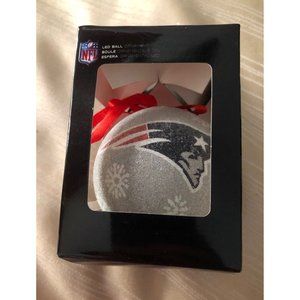 NWT New England Patriots Glass Christmas Ball Ornament Official NFL